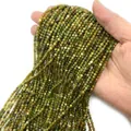 Gefacetteerde 2-3mm groene peridoot edelsteen kralen voor DIY sieraden en kettingen - Taiwan Jade