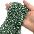 Gefacetteerde 2-4mm groene aventurijn kwarts kralen voor DIY sieraden en kettingen - Groene Puntsteen