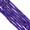 Strands of 8mm purple matte agate round beads with smooth frosted finish for DIY jewelry - 6mm / No.4 (Purple)