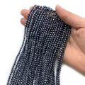 Gefacetteerde donkergrijze metalen kralen voor DIY-sieraden met lichtreflecterend oppervlak - Hematiet