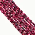 Round polished rose pink tiger eye natural stone beads for DIY jewelry making - Rose Red (No. 5)