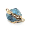Unregelmäßiger roher Aquamarin-Anhänger mit vergoldeten Kanten für DIY-Schmuck - Amazonit