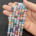 Matte weathered agate beads in mixed colors for DIY jewelry making and crafts - Multicolor Style 2