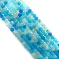 Matte natural agate beads in assorted blue shades for DIY jewelry making and crafts - No. 7 (Blue)