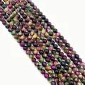 Round colorful tiger eye stone beads for DIY jewelry making with chatoyancy effect - Purple Green Yellow Brown Mix (No.8)