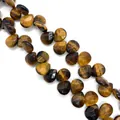 Faceted heart-shaped tiger eye gemstone beads with natural brown cat-eye texture for DIY jewelry - 8X12mm / Tiger's Eye