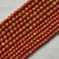 Polished red and yellow striped malachite round loose beads for DIY jewelry making - Orange Yellow