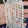 Translucent milky white teardrop natural stone beads for DIY jewelry making - Agate