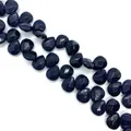 Blue Goldstone faceted heart-shaped loose beads for DIY jewelry making and necklaces - 8X12mm / Blue Sandstone