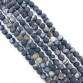 Matte natural striped agate beads in dark grey and black finish for DIY jewelry - No. 10 (Stripe Agate)