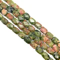 Faceted rectangle Unakite stone beads 5x8x11mm for DIY jewelry making and necklaces - 8x11x15mm / Unakite