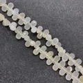 Faceted white moonstone water drop loose beads for DIY jewelry making and crafts - 6x9mm / Agate