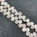 Natuurlijke rozenkwarts druppelkralen voor sieraden met roze textuur - 10x12mm / Rozenkwarts