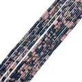 Polished rhodonite tube beads for jewelry making with natural pink and black texture - Rhodonite Style (9)