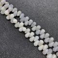 Faceted black agate waterdrop beads 6x9mm in purple and milky white for DIY jewelry - 6x9mm / Grey Agate