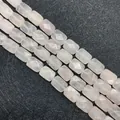 Faceted rectangular rose quartz beads strand for DIY jewelry making 5x8x11mm size - 8x11x15mm / Rose Quartz