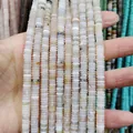 Strand of translucent white natural agate abacus beads for DIY jewelry making - Small Round Plate Style / Milky White Chalcedony (No.14)