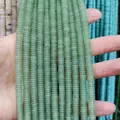 Strands of light green flat round natural stone beads for DIY jewelry making - Small Round Plate Style / Green Aventurine
