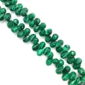 Faceted malachite teardrop beads with green banded texture for DIY jewelry making - 6x9mm / Malachite