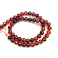 Faceted deep red zircon round beads for DIY jewelry making in a double ring layout - Mini Size / Dark Red