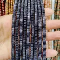 Flat round blue natural stone beads for DIY jewelry making and necklace spacer strands - Small Round Plate Style / Blue Sandstone