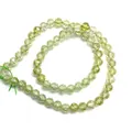 Faceted light green natural gemstone beads for DIY necklace jewelry making - Mini Size / Pale Green