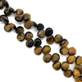 Platte hartvormige tijgeroog steen kralen met natuurlijke bruine textuur voor DIY sieraden - 10x12mm / Tijgeroog
