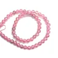 Faceted pink natural stone round beads for DIY jewelry making and necklace crafts - Mini Size / Pink