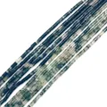 Cylindrical moss agate stone tube beads for DIY jewelry with natural green textures - Moss Agate Style (17#)