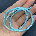 Perles carrées en nacre naturelle bleu clair 3,5 mm tenues à la main pour DIY - 3.5mm / Bleu