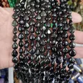 Polished black teardrop stone beads for necklace DIY jewelry making and crafts - Black Agate