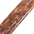 Cylindrical tiger eye stone beads 2x4mm in red-brown tones for DIY jewelry making - Red Peacock Style