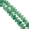 Faceted green teardrop gemstone beads for DIY jewelry making and necklace crafting - 6x9mm / Green Aventurine