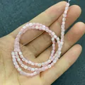 Perles carrées en coquillage naturel rose 3,5mm avec éclat nacré et irisation élégante - 3.5mm / Rose