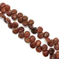 Roodbruine goudsteen hartkralen met koperen glitters voor DIY sieraden maken - 10x12mm / Goudzandsteen