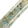 Amazonite cylindrical natural stone spacer beads 2x4mm for DIY jewelry making - Amazonite Mixed Styles (No. 24)
