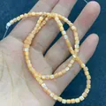 Perles en nacre naturelle carrées de 3,5mm orange pour la création de bijoux DIY - 3.5mm / Orange