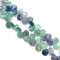 Fluoriet kralen in druppelvorm in groen en paars voor het maken van DIY-sieraden - 10x12mm / Fluoriet (Nr. 16)