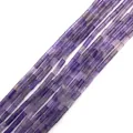 Polished natural purple amethyst cylindrical loose beads with smooth oil luster - Amethyst Style