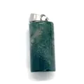 Cylindrical moss agate pendant with natural green filaments and silver bail - Moss Green Marble Pattern (15)