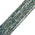 Natural tube-shaped African Turquoise beads 2x4mm with green and brown mottled texture - Turquoise Pattern Style (No. 31)
