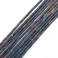 Polished cylindrical tiger eye stone spacer beads with natural brown and blue textures - Multi-color Jasper Style
