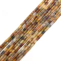 Cylindrical tiger eye stone tube beads in natural orange and grey for DIY jewelry - Landscape Stone Style (No. 39)