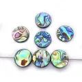 Natuurlijke ronde abalone schelpkralen met iriserende regenboogglans voor DIY-sieraden - Schijf / 10mm / AB Wit