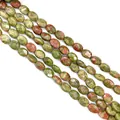 Gefacetteerde ovale Unakite natuursteen kralen voor DIY sieraden met groene en rode tint - Unakiet