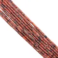Polished reddish brown cylindrical tiger eye stone beads for DIY jewelry making - 4x13mm / Red Jasper Style (No. 1)