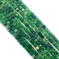 8mm green dragon vein agate cube beads with natural stone texture for DIY jewelry making - Green