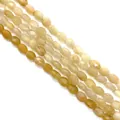 Faceted oval yellow natural stone beads for DIY jewelry making and necklaces - Topaz