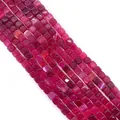 Cube shaped rose red dragon vein agate beads 8x8mm for DIY jewelry making necklaces - Rose Red
