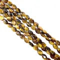 Faceted tiger eye stone beads in oval shape for DIY jewelry making accessories - Tiger's Eye
